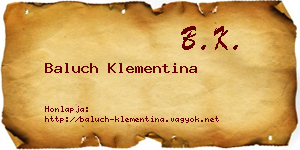 Baluch Klementina névjegykártya